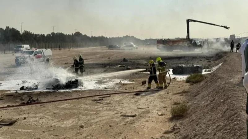 تحطم مقاتلة هندية بمعرض دبي للطيران (فيديو)