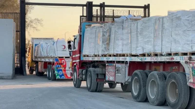 78 شاحنة مساعدات إنسانية وإغاثية تدخل إلى غزّة