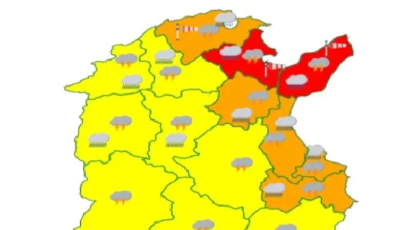 تونس الكبرى والوطن القبلي والمنستير مناطق ذات درجة إنذار شديدة