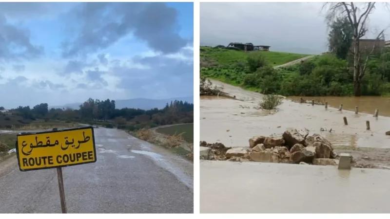 جندوبة: غلق طريق إثر فيضان وادي الرغاي وتحذيرات من ارتفاع منسوب مجردة