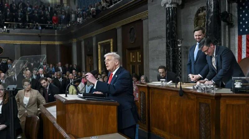 108 دقائق أمام الكونغرس.. ترامب يحطم رقم كلينتون ويسجل أطول خطاب رئاسي