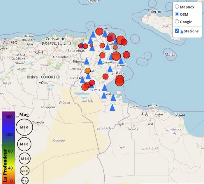 Tunisia-Here are 20 main seismic events recorded in Tunisia in 2023