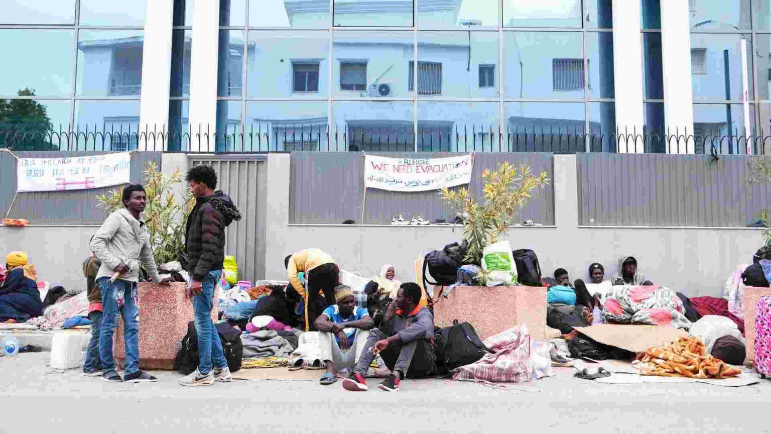 Tunisia-Zarzis: Evacuation of asylum seekers from the surroundings of UNHCR office