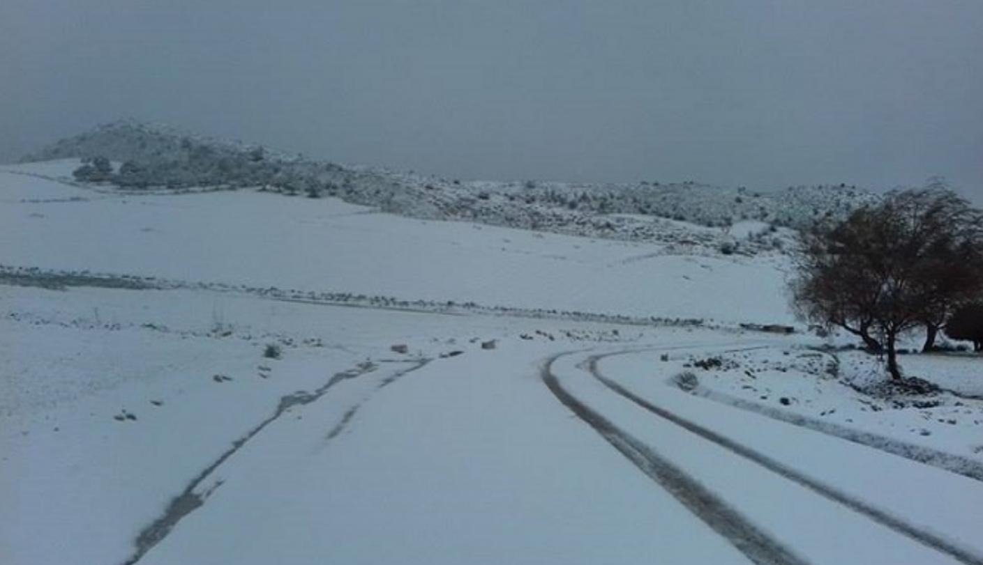 Tunisia- Kasserine:Snow draws beautiful sceneries in Thala