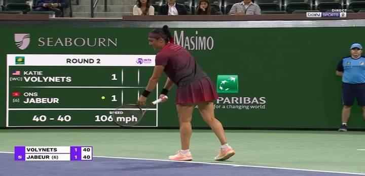 WTA Indian Wells : battue par Volynets, 4ème défaite de l’année pour Ons Jabeur (vidéo)