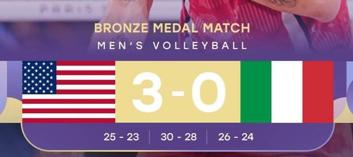 JO 2024 – Volley (H) : les USA décrochent la médaille de bronze (vidéo)