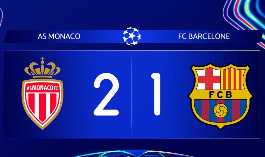 UEFA CL : Monaco 2-1 Barça, résultats des matches de jeudi (vidéos)