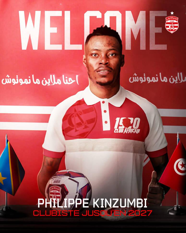 النادي الافريقي يعلن تعقده مع المهاجم الكونغولي Philippe Kinzumbi الى غاية 2027