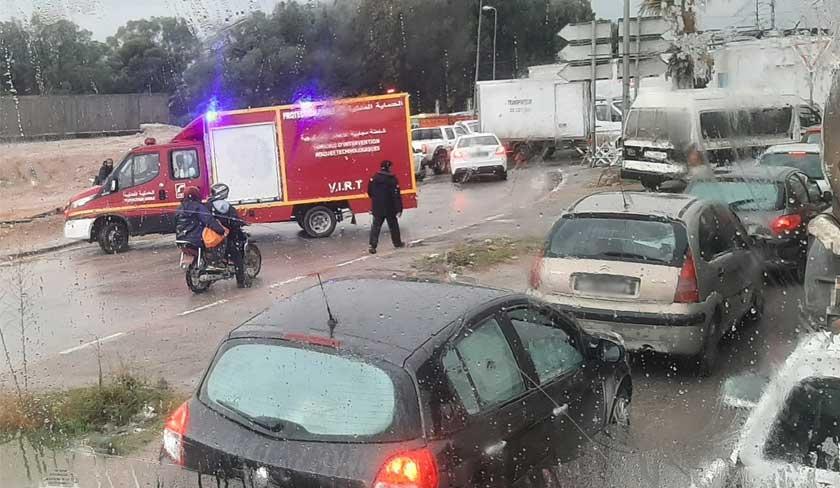 Jebabli : la circulation a été déviée au niveau de six routes à cause des inondations