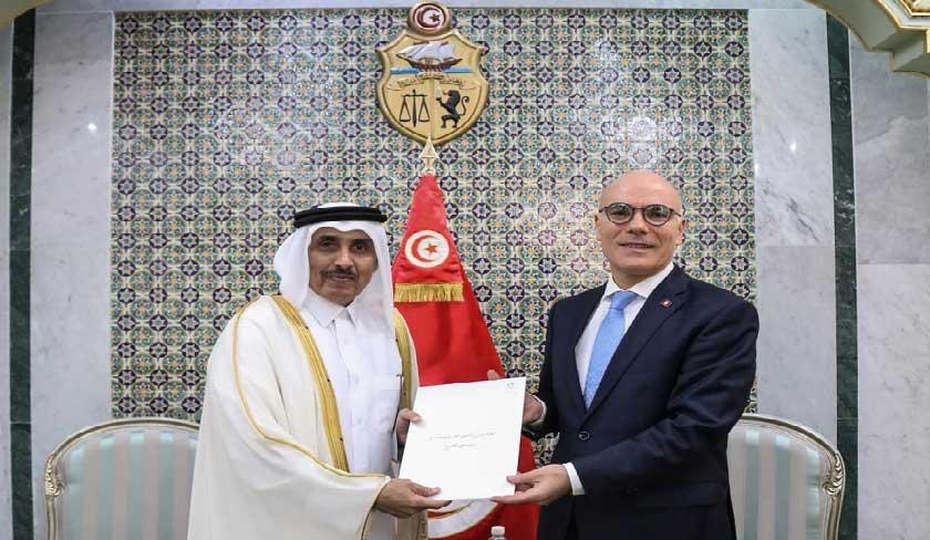 Nabil Ammar reçoit les lettres de créance du nouvel ambassadeur du Qatar