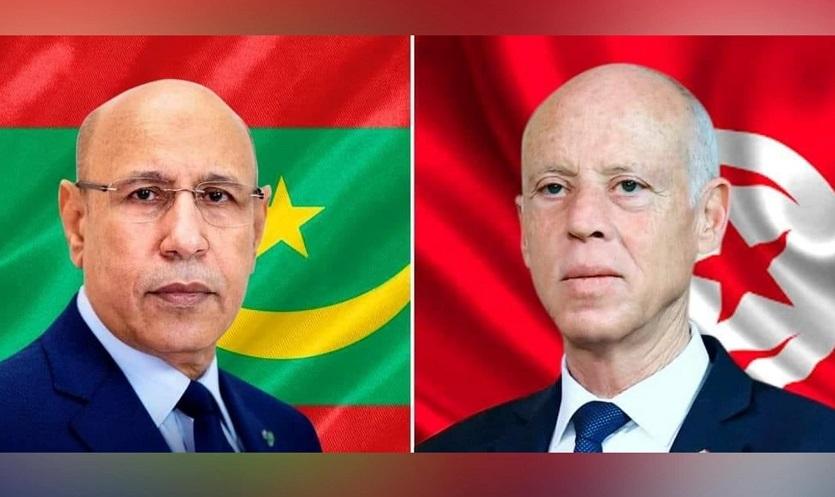 Mohamed Ould Ghazouani félicite Kaïs Saïed pour sa réélection