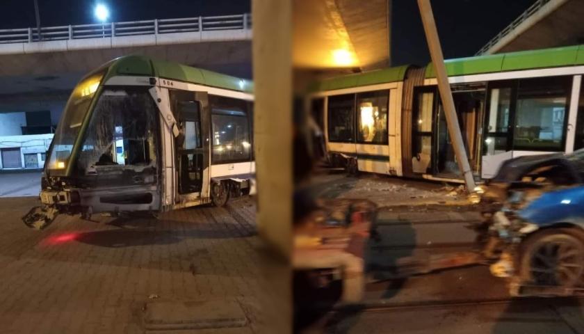 Une voiture percute une rame de métro, pas de victimes mais des dégâts matériels