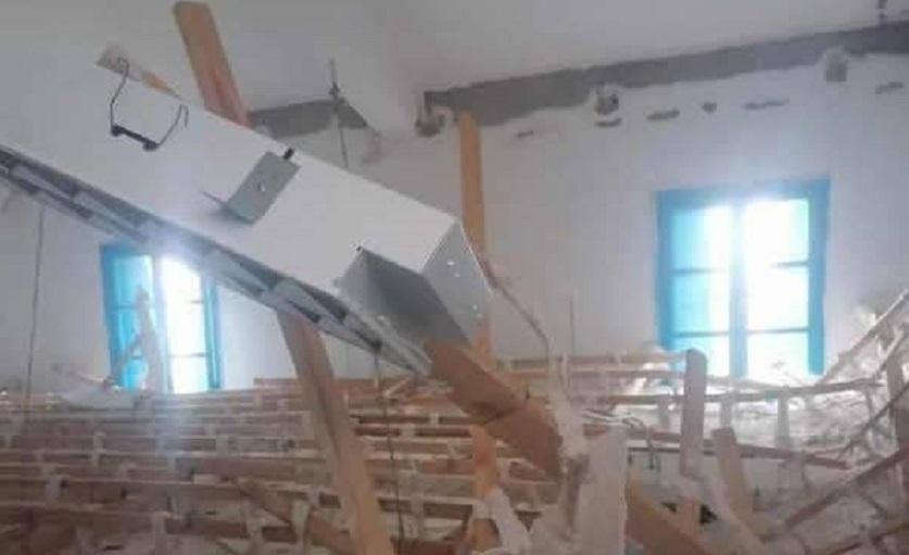 Lycée de Thibar : un plafond s'effondre, le pire évité