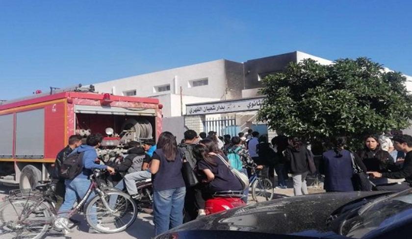 Grand incendie au lycée de Dar Chaâbane El Fehri