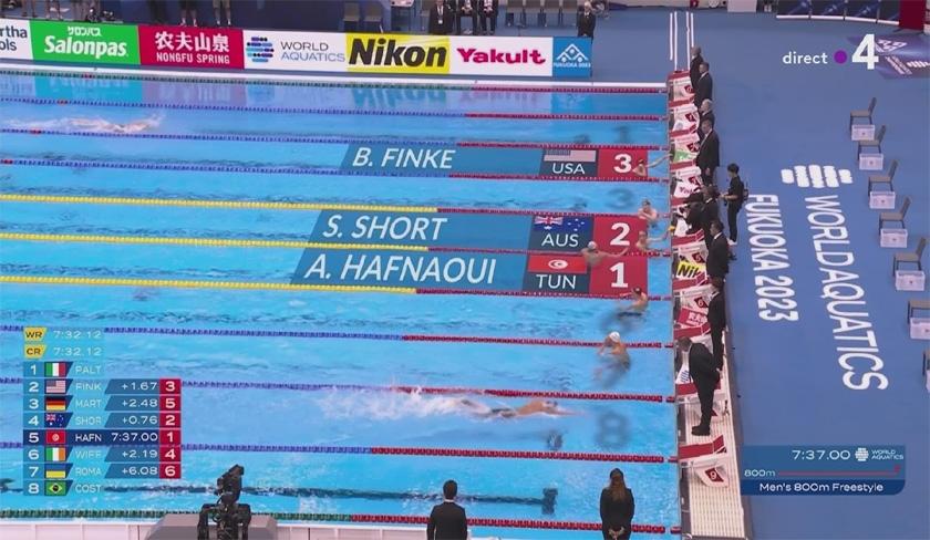 Ayoub Hafnaoui, champion du monde des 800 mètres nage libre