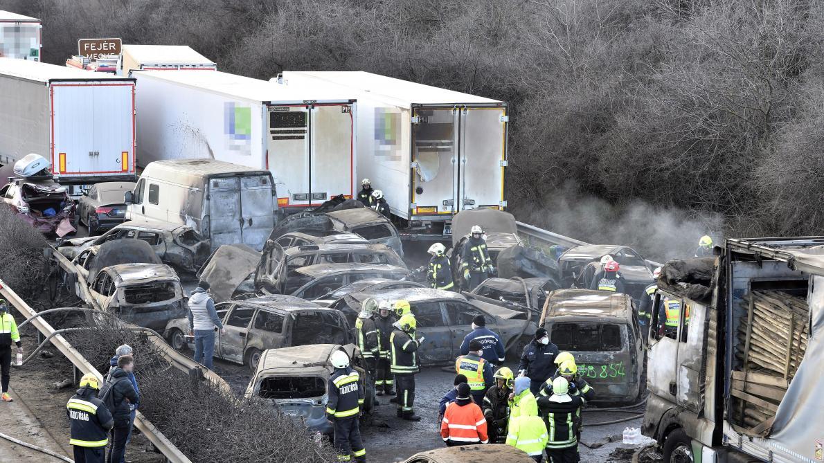 Hongrie : Plusieurs blessés dans un spectaculaire carambolage entre une quarantaine de voitures