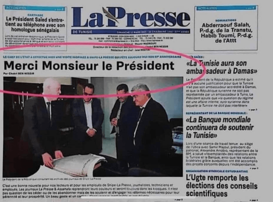 Par Jawhar Chatty : Merci Monsieur le Président