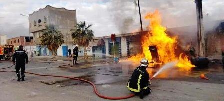 Tunisie – Sfax : Un incendie se déclare dans un commerce de carburants