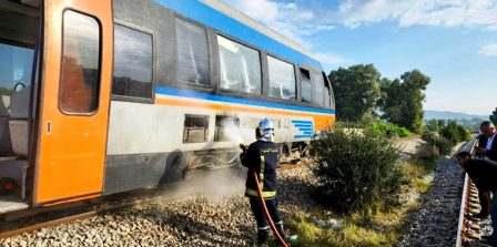 Tunisie – Un wagon du train Sousse – Tunis prend feu