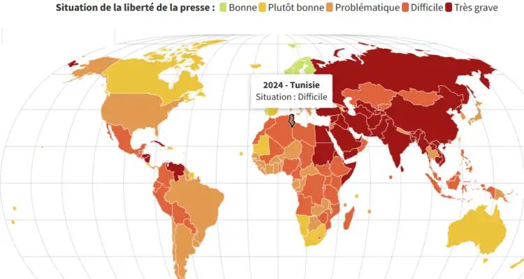 Liberté de la presse 2024 : La Tunisie au 118ème rang mondial