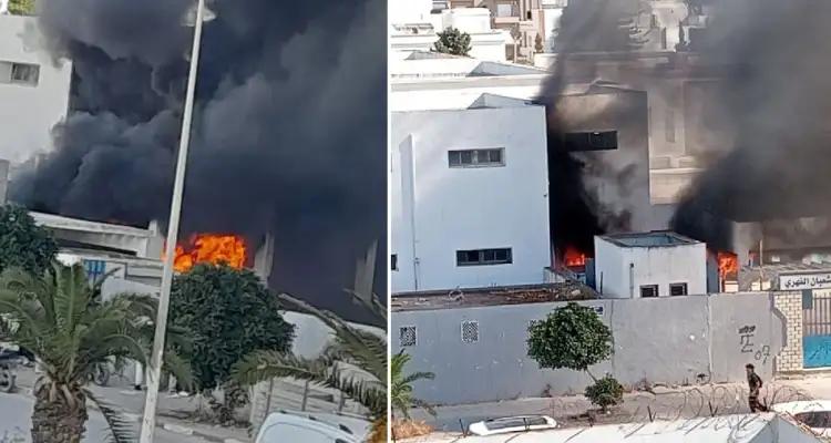 Tunisie - Nabeul : Gigantesque incendie au lycée de Dar Chaâbane El Fehri