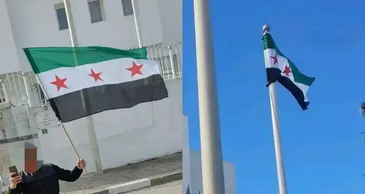 Tunisie : Le drapeau de la révolution syrienne flotte sur l’ambassade à Tunis