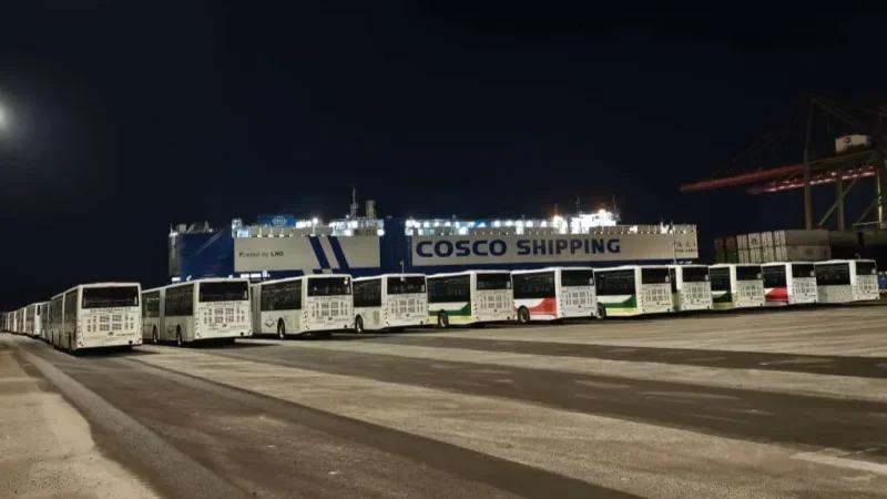 دفعة أولى من صفقة بـ 461 حافلة صينية جديدة في طريقها إلى تونس