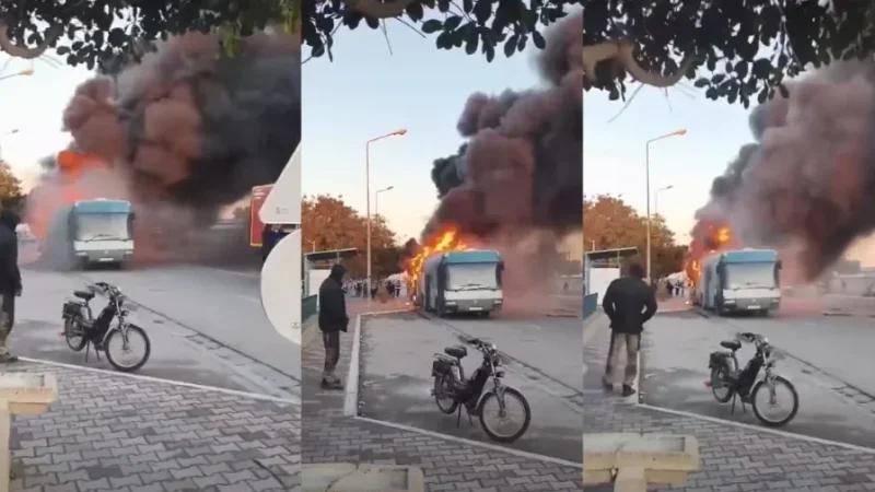 قابس: اندلاع حريق في حافلة نقل التلاميذ