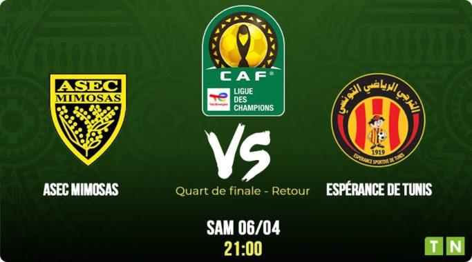 1/4 retour CAF CL : ASEC Mimosas – EST, compos de départ